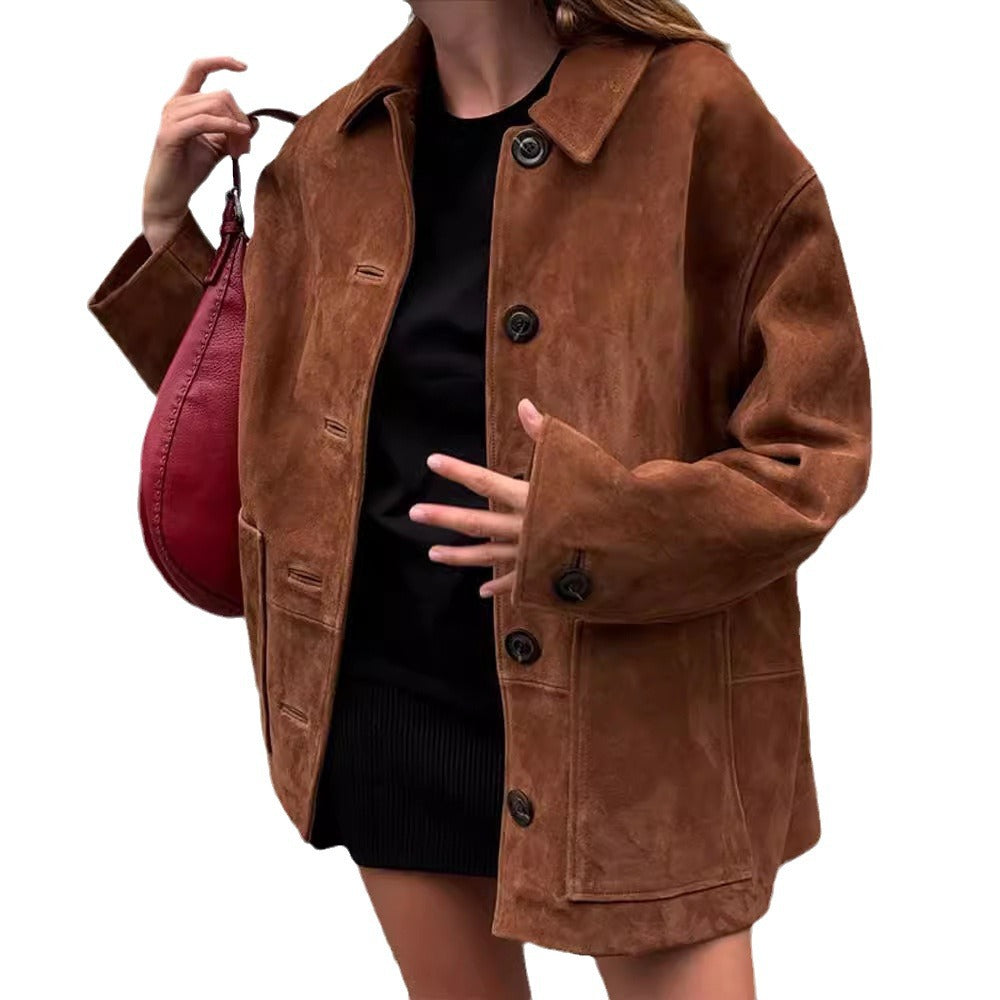 Damen Wilde Velourjacke im lässigen Chic EB