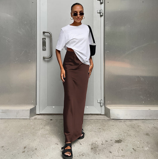 Damen Maxirock mit hohem Schnitt und seitlichem Schlitz EB