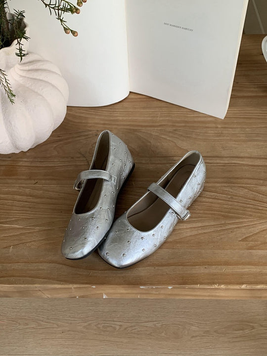 Damen Elegante Ballerinas mit dekorativen Strasssteinen EB