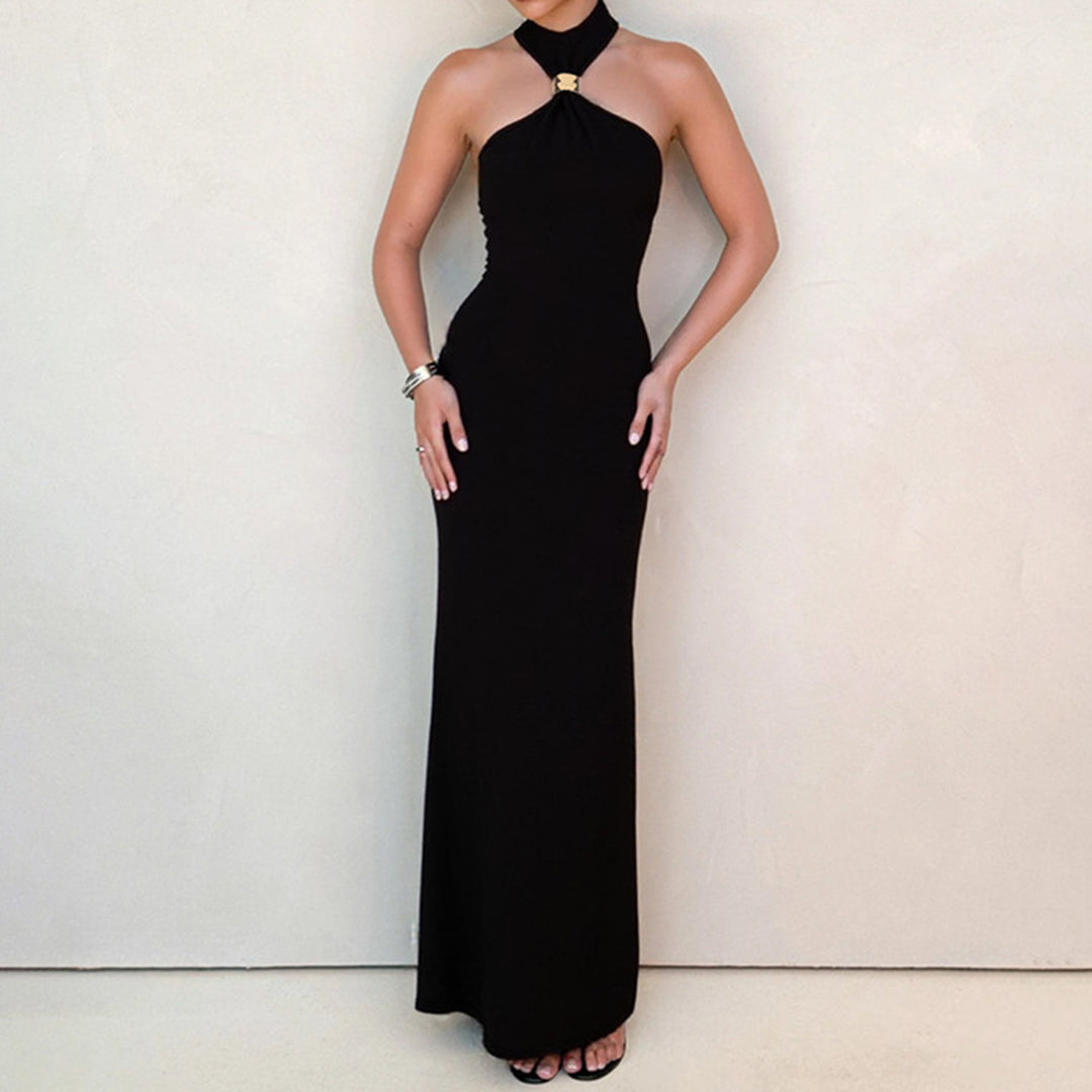 Damen Abendkleid mit schickem Halterdesign und eleganter Silhouette EB