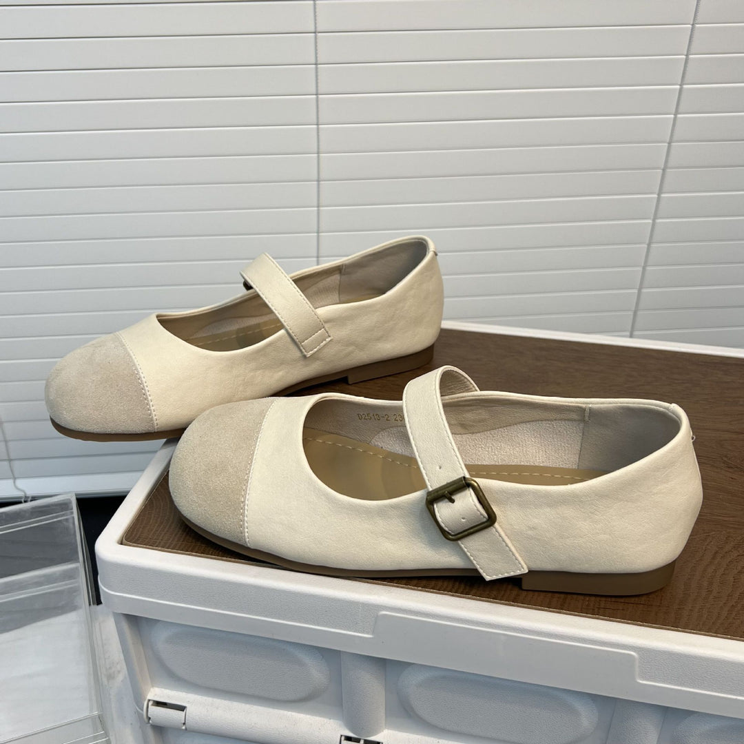 Damen klassische Ballerinas mit verstellbarem Riemen und bequemer Innensohle EB