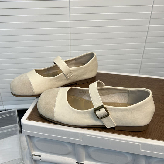 Damen klassische Ballerinas mit verstellbarem Riemen und bequemer Innensohle EB