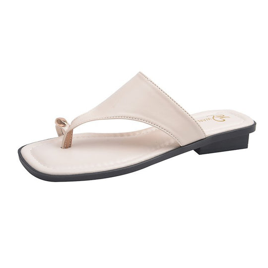 Damen elegante Zehentrenner-Pantoletten mit dekorativem Schmuckdetail EB