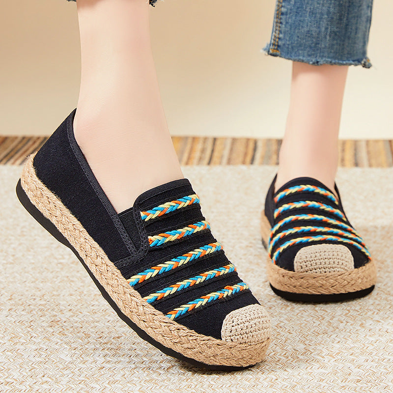Damen Bequeme und modische Espadrilles mit flexibler Gummisohle EB
