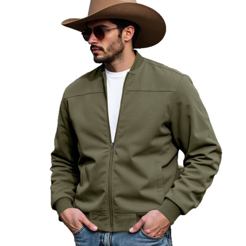 Herren Leichte Bomberjacke mit Reißverschluss, Rippbündchen & minimalistischer Nahtstruktur EB