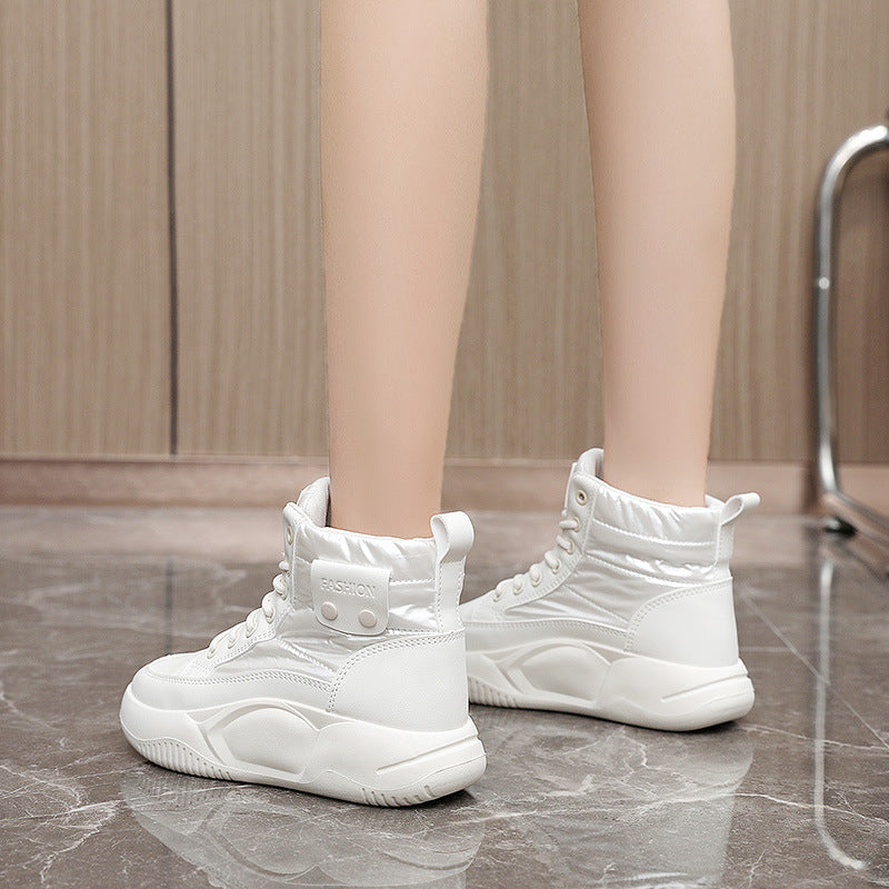Damen Modische High-Top Sneakers mit sportlichem Design und rutschfester Sohle EB