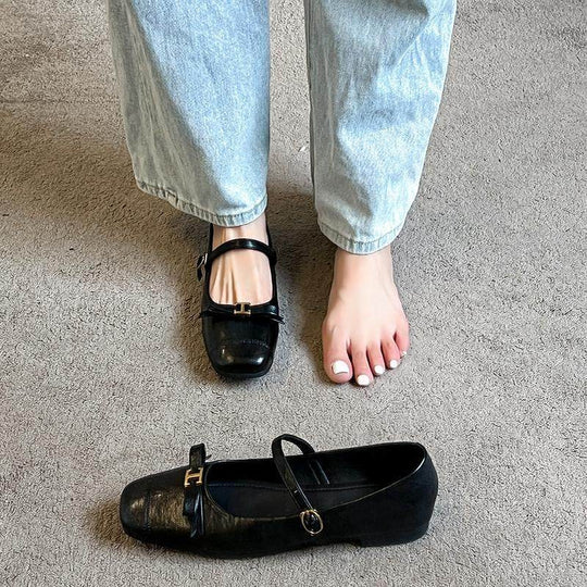 Damen Ballerinas mit elegantem Riemchen und modischem Schleifendetail EB