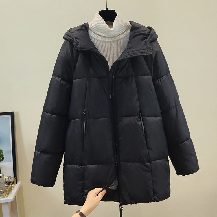 Damen Komfortable und stylische Pufferjacke mit Kapuze und praktischen Reißverschlusstaschen EB