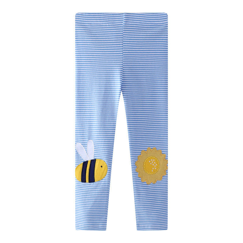 Mädchen Leggings mit buntem Bienen- und Sonnenmotiv EB