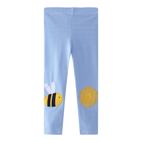 Mädchen Leggings mit buntem Bienen- und Sonnenmotiv EB