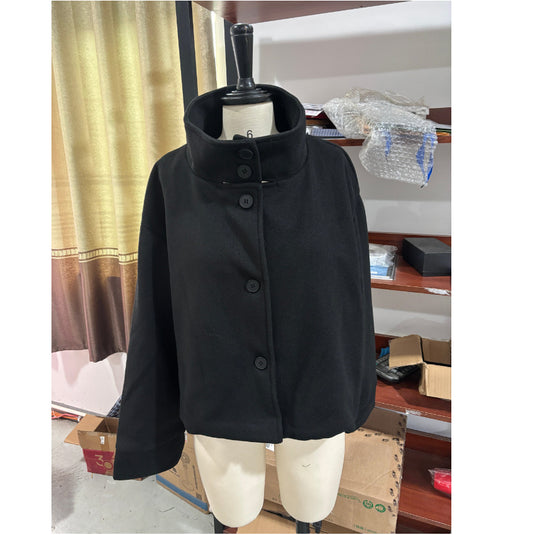 Damen modische Wolljacke mit strukturiertem Kragen und elegantem Schnitt EB