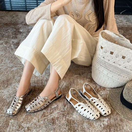 Damen Atmungsaktive Sandalen mit modischem Flechtmuster und rutschfester Sohle EB