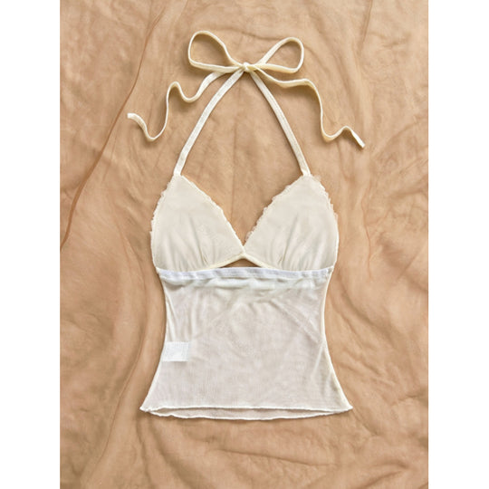 Damen Crop-Top mit Rüschendetails und leichtem Stoff EB