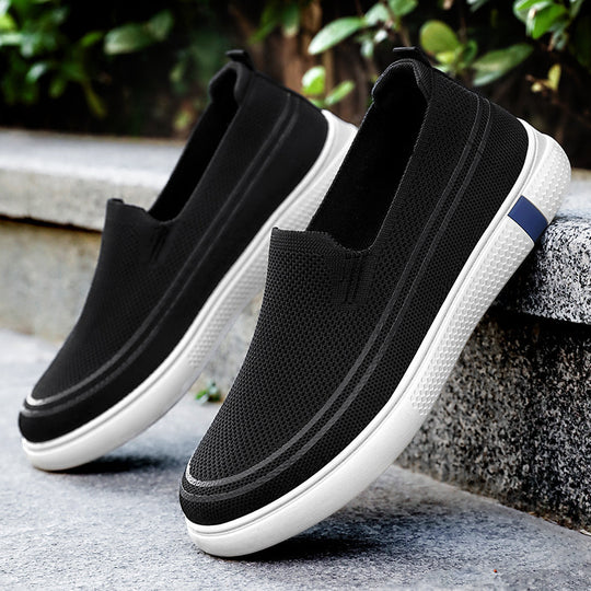 Damen Bequeme Slip-On Freizeitschuhe mit atmungsaktiver Mesh-Oberfläche EB