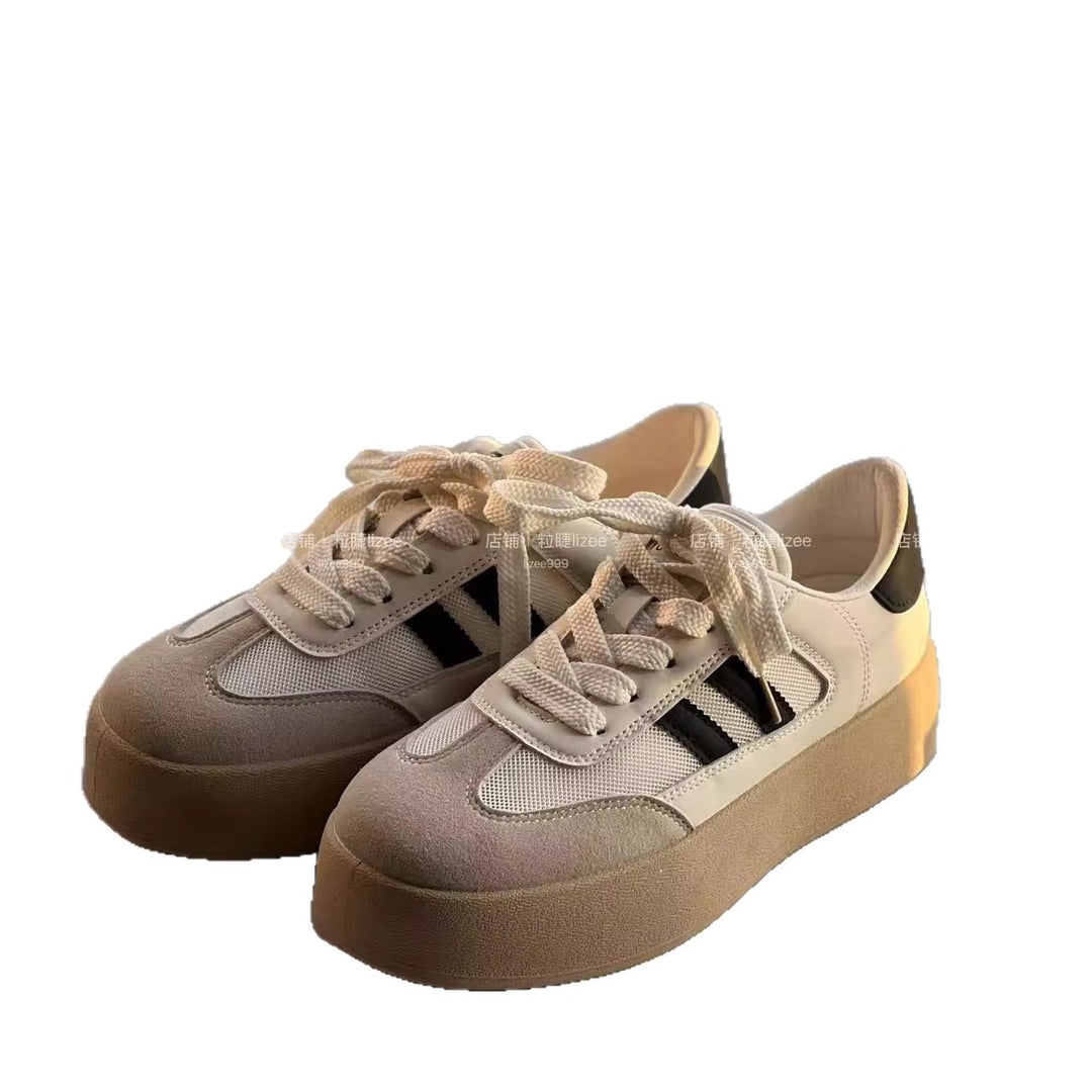 Damen Sportliche Plateau-Sneaker mit atmungsaktiver Obermaterialkombination EB