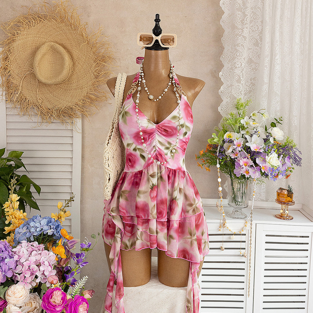 Damen Sommerkleid mit floralem Design EB