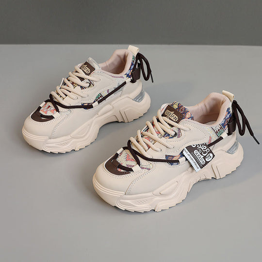 Damen Sportliche Chunky Sneakers mit exklusivem Mustermix und strapazierfähigem Obermaterial EB