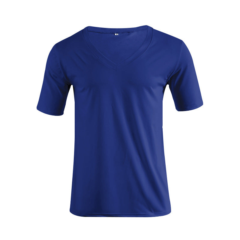 Herren nan V-Ausschnitt T‑Shirt aus feinem Jersey mit schmaler Silhouette und flachen Nähten EB