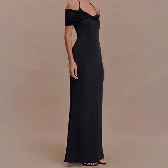 Damen Elegantes Maxikleid mit raffiniertem Schulterdesign EB