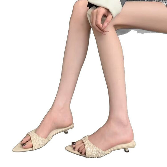 Damen Glamouröse Slingback-Sandalen mit funkelndem Dekor EB