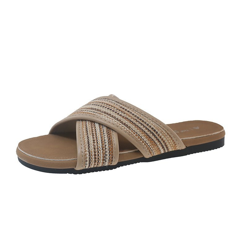 Damen modische Sandalen mit Pompons EB