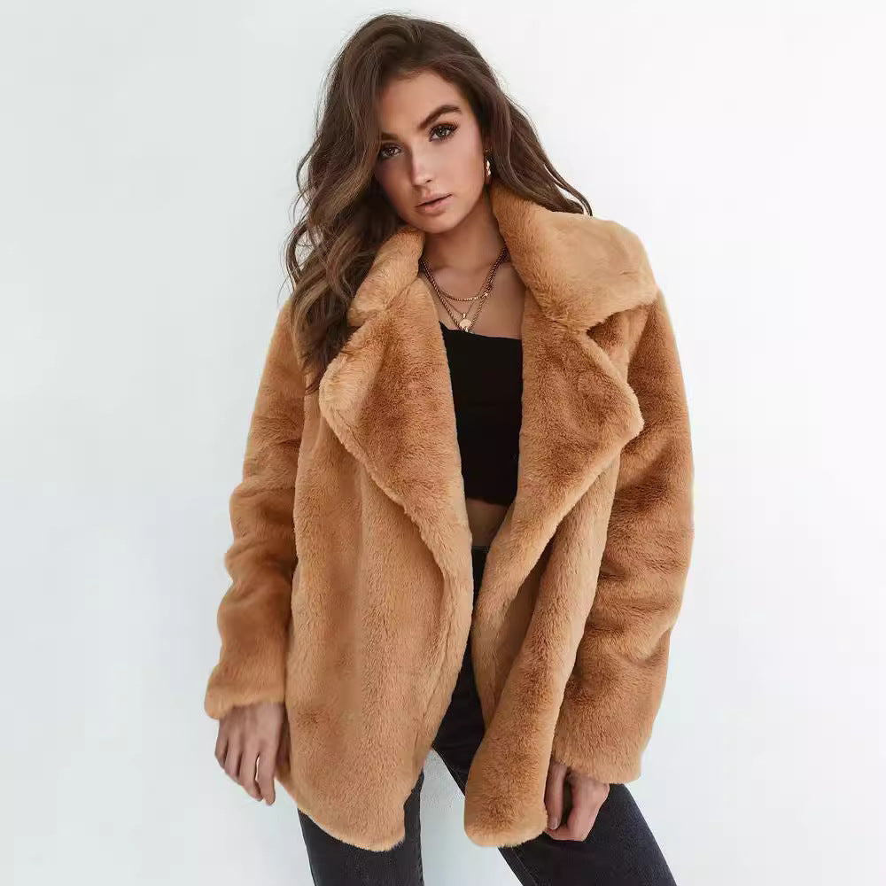 Damen Kuscheljacke mit elegantem Revers EB