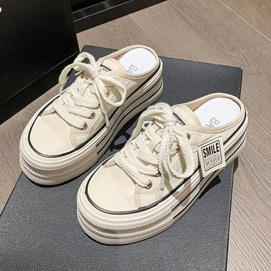 Damen Lässige Canvas-Sneaker mit strapazierfähigem Obermaterial und unverwechselbarem Design EB