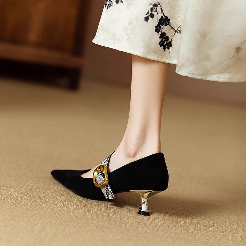 Damen elegante Slingback-Pumps mit modischem Schnallenakzent EB
