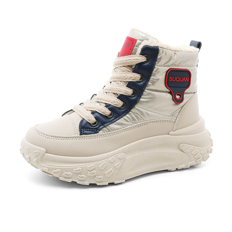 Damen Winterliche High-Top Sneaker mit kuscheligem Innenfutter und robustem Sohlenprofil EB