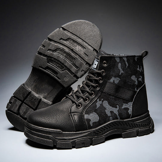 Damen modische camouflierte Ankle Boots mit rutschfester Sohle und elastischem Einsatz EB