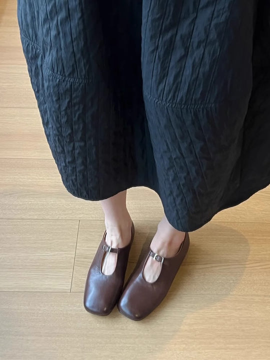 Damen elegante Mary Jane Schuhe mit modischem Riemen und weichem Leder EB