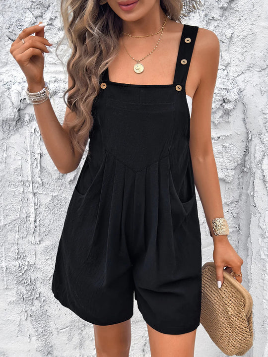 Damen Overall mit Taschen und Knopfdetails EB