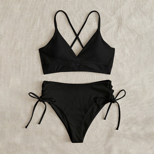 Damen Hochgeschnittener Bikini mit verstellbaren Trägern EB