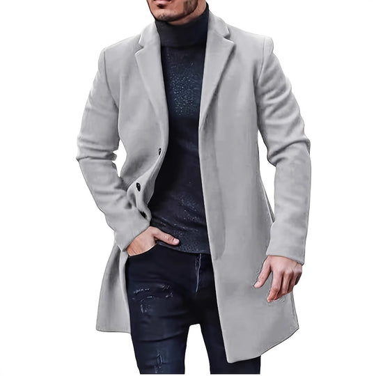 Herren eleganter Wollmantel mit schmalem Schnitt EB