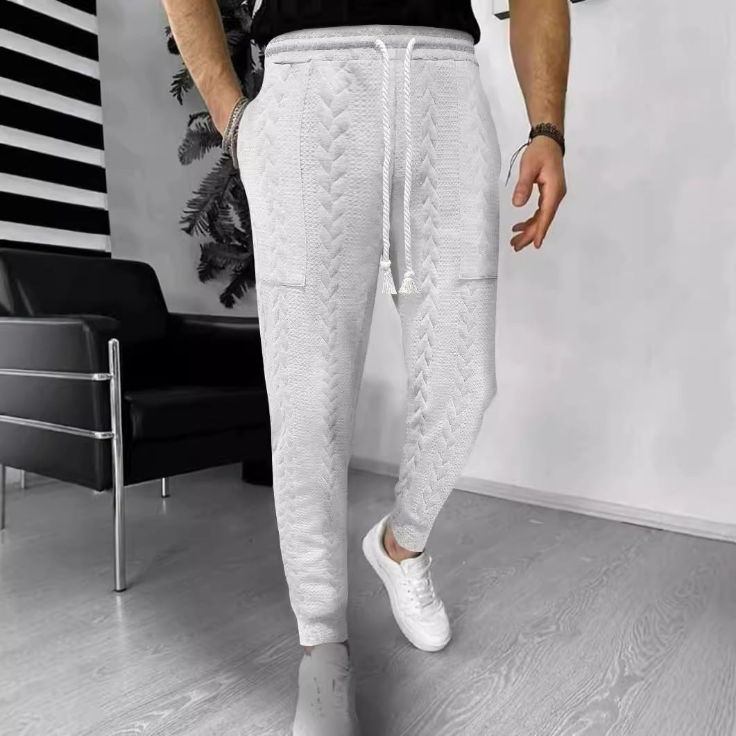 EB | Jogginghosen Lockere Passform Strukturiertes Strickmaterial Kordelzug Taschen