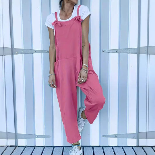 Damen Lässiger Jumpsuit mit praktischen Seitentaschen EB