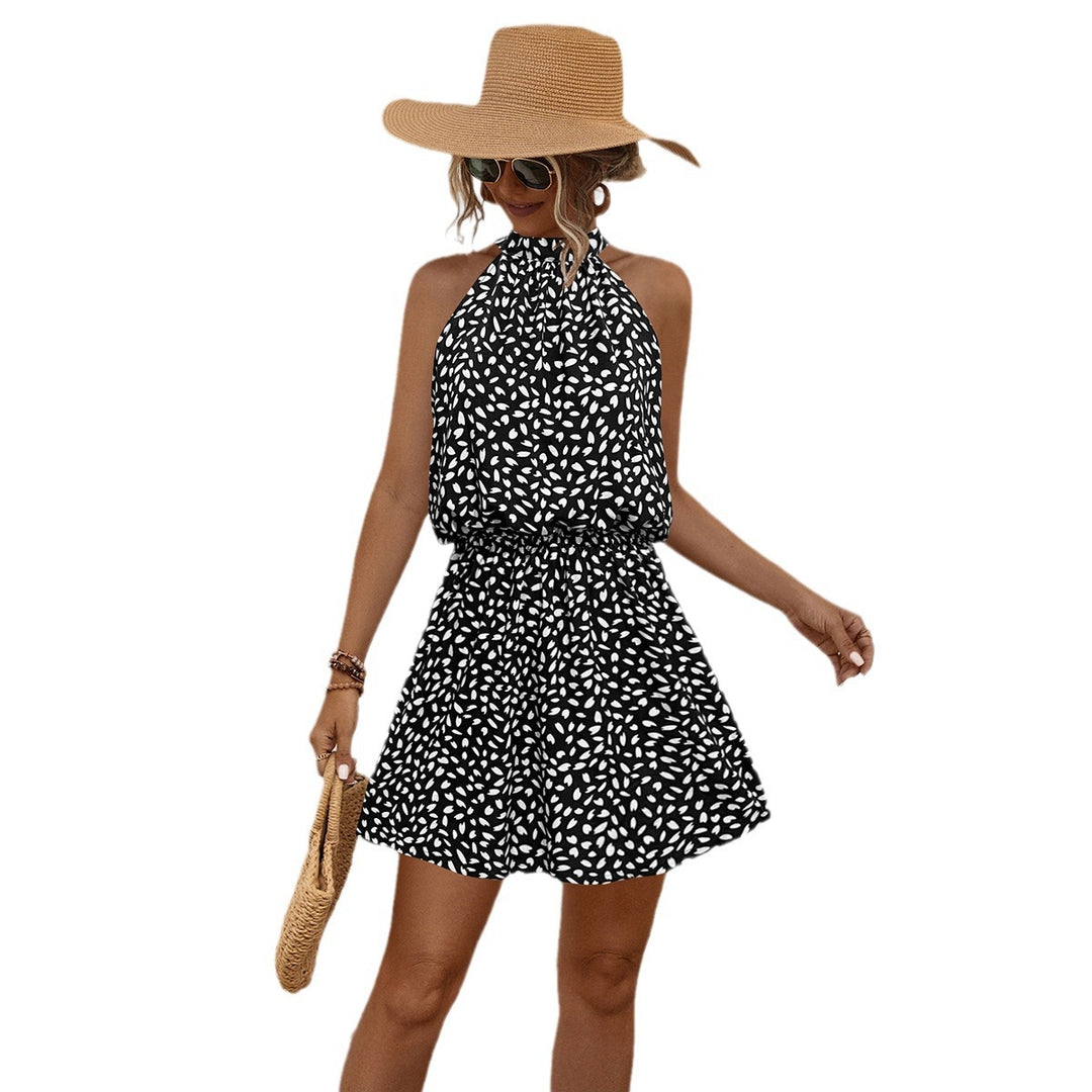 Damen Sommerkleid mit festem Halter und elastischem Taillenbund EB