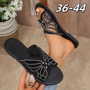 Damen Elegante Riemchen-Sandalen mit floralem Cut-Out-Design EB