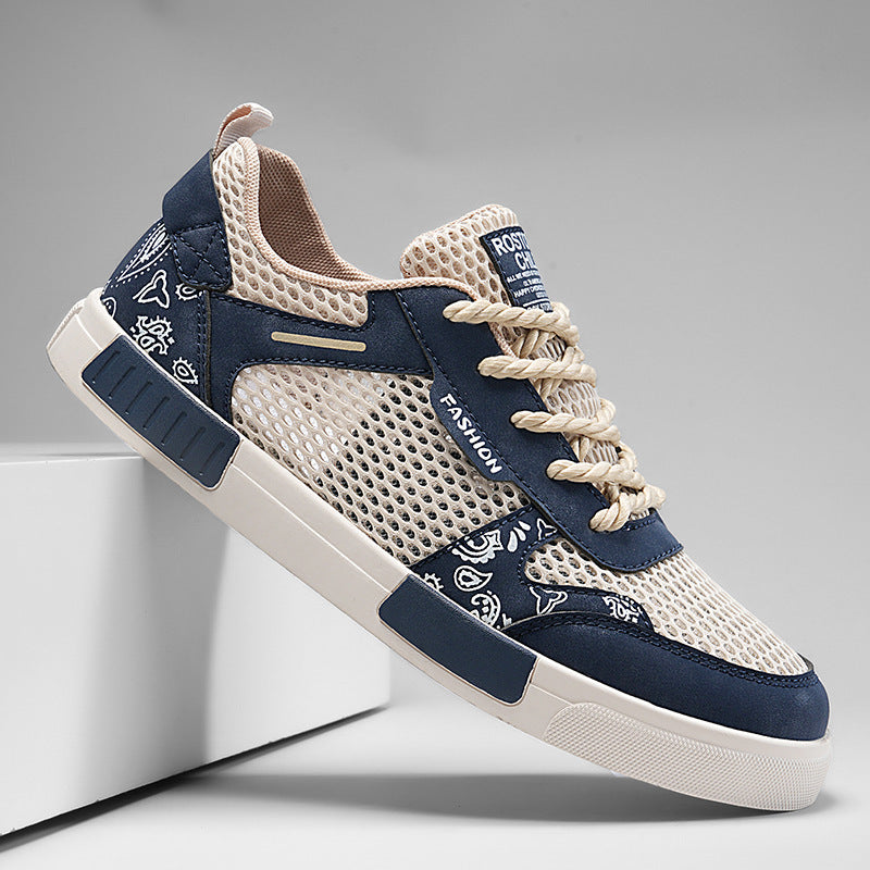 Unisex atmungsaktive Freizeit-Sneaker mit luftigen Mesh-Einsätzen und Bandana-Muster EB