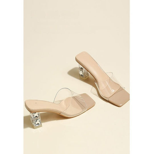 Damen elegante transparente Mules EB