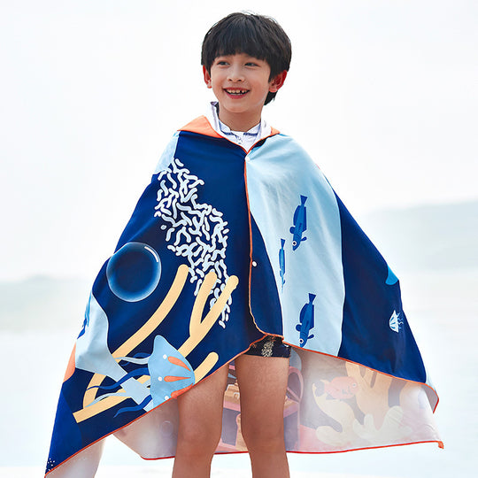 Unisex Strandponcho mit Hai-Motiv EB