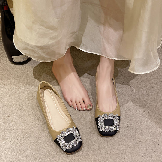 Damen Elegante Ballerinas mit funkelndem Schmuckdetail EB
