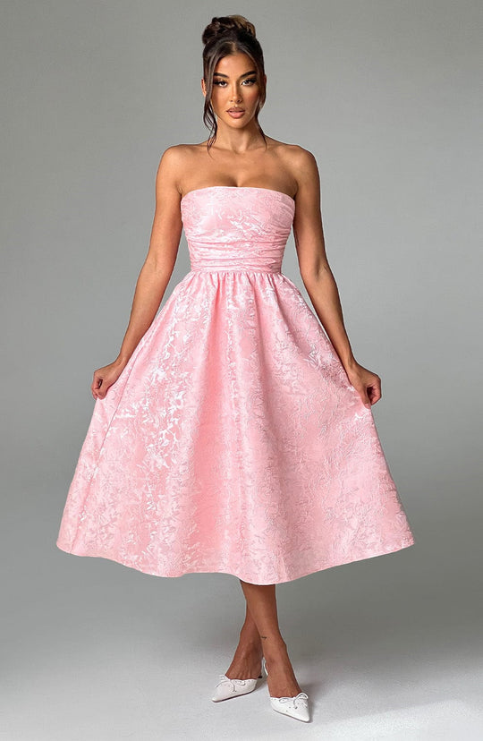 Damen Tailliertes Cocktailkleid mit schimmerndem Stoff und elegantem Bustier EB