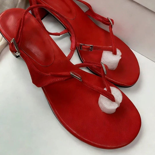 Damen Sandalen mit eleganten Riemen und modischem Absatz EB