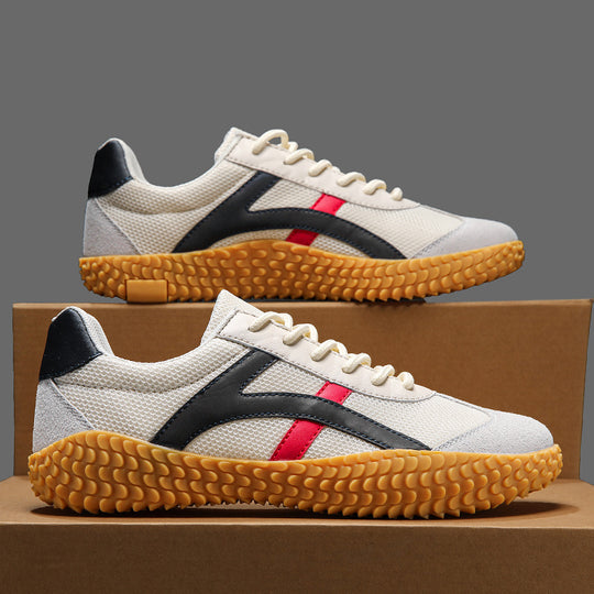 Unisex nan retro-urbaner Mesh-Sneaker mit profilierter Gummilaufsohle und Veloursleder-Zehenkappe EB