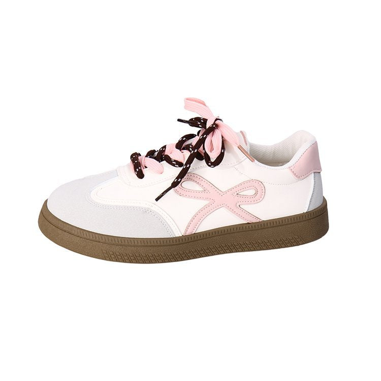 Damen modische Sneakers mit frechem Schleifen-Design und gepolsterter Sohle EB
