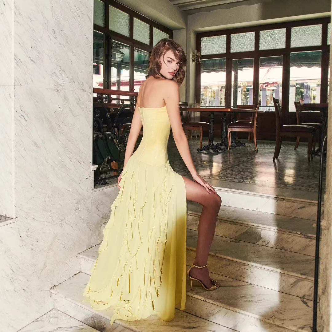 Damen Maxikleid mit Rüschen EB