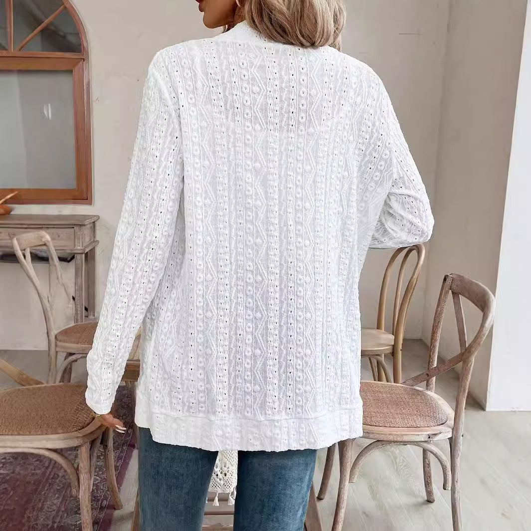 Damen elegante und luftige Strickjacke mit einzigartiger Struktur EB