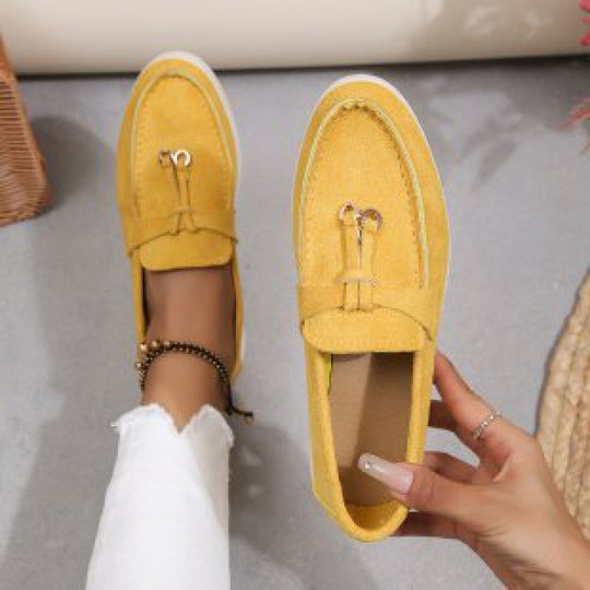 Damen nan bequeme Slip-On Loafer mit dekorativem Quastenbesatz und ergonomischer Gummisohle EB