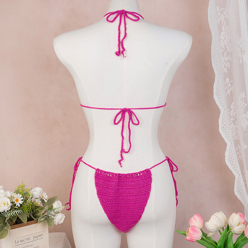 Damen Elegantes Häkel-Bikini-Set mit floralen Applikationen EB